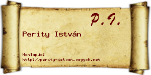 Perity István névjegykártya